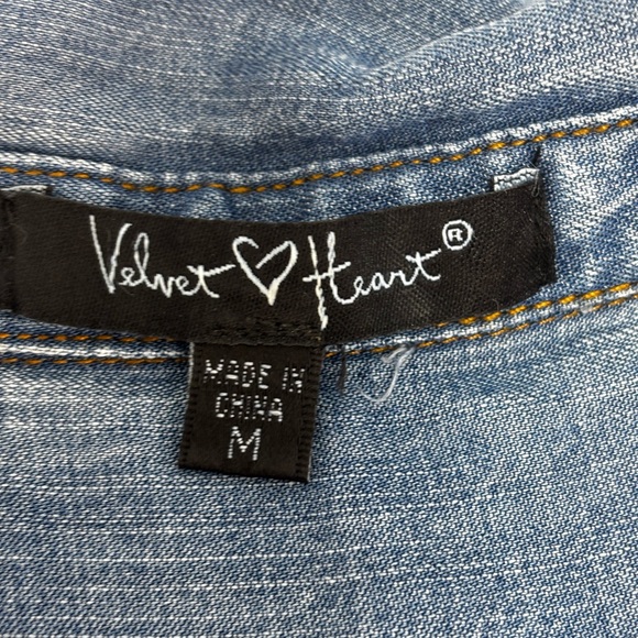 NWOT Velvet Heart Tencel Chambray Shirt Dress Medium Blue - Picture 3 of 8